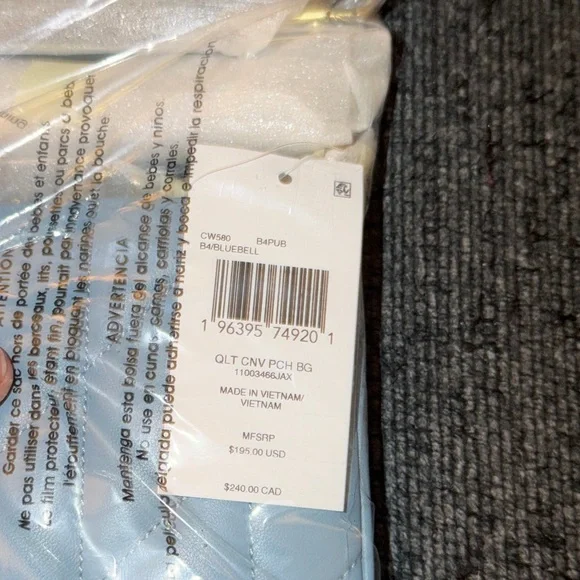 Coach Pouch Bag with Pillow Quilting in Brass/Bluebell Nappa Leather NWT - Picture 8 of 13